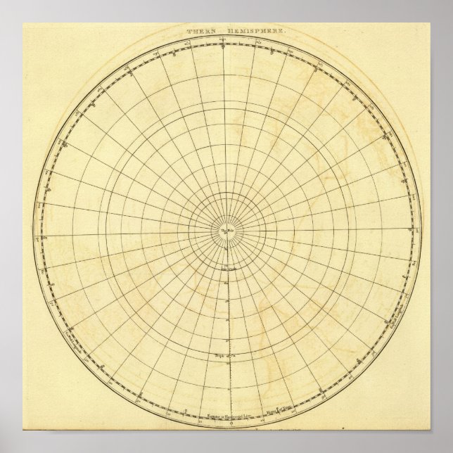 Poster Contorno do Hemisfério Sul (Frente)