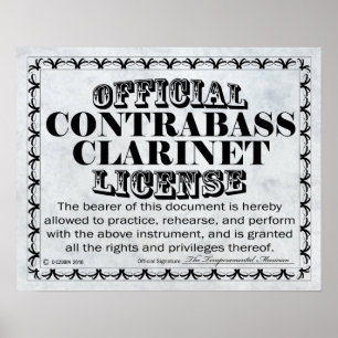 Pôster Contrabass Clarinet License