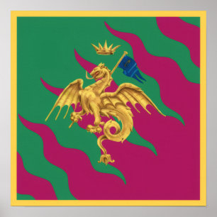 Poster Contrada del Drago (Dragão) Palio di Siena