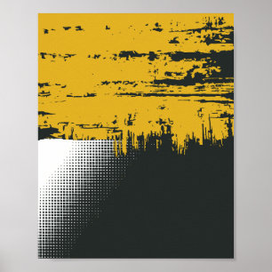 Poster Contraste de Textura Amarelo e Preto em Negrito