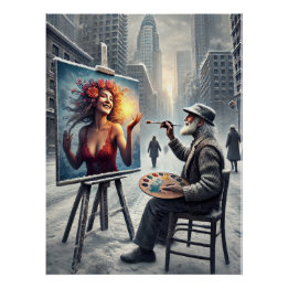 Pôster Contraste dos mundos - A visão do pintor
