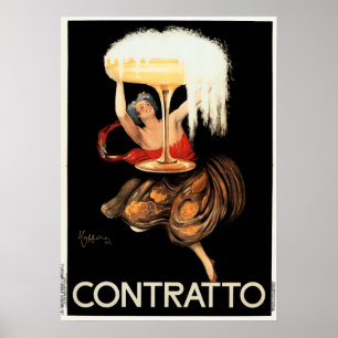Poster CONTRATTO Espumante 1922 Leonetto Cappiello
