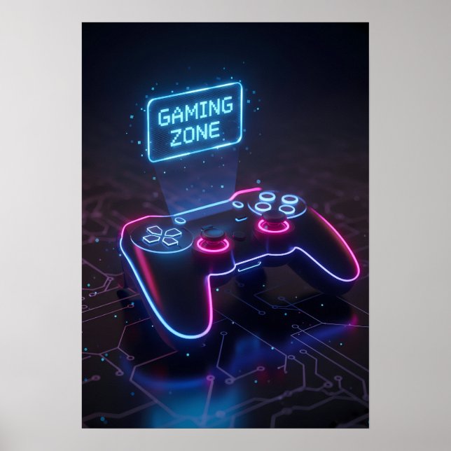 Poster Controlador de Jogo Cyberpunk (Frente)
