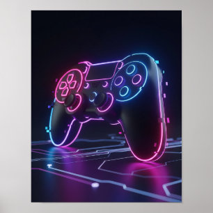 Poster Controlador de Jogo Cyberpunk