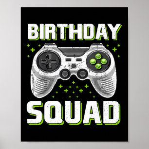 Poster Controlador De Jogo De Esquadrão Birthday Para Gam