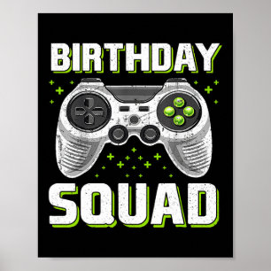 Poster Controlador De Jogo De Esquadrão Birthday Para Gam