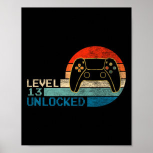 Poster Controlador de Jogo de Vídeo Desbloqueado Nível 13