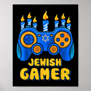 Poster Controlador de Jogo de Vídeo Judaico Hanukkah Game