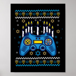 Poster Controlador de Jogo Hanukkah Menorah velas judaica