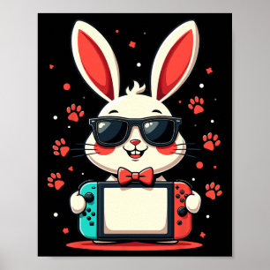 Poster Controlador de Jogos Bunny Vídeos Games Páscoa Pre