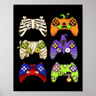 Poster Controlador de Jogos de Halloween Homens Meninos c