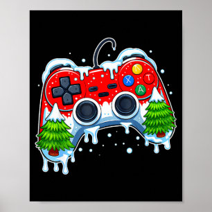 Poster Controlador de Video Game Chapéu de Natal do Papai