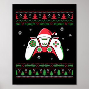Poster Controlador de Video Game Chapéu de Natal do Papai