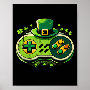Poster Controlador de Video Game do Leprechaun St. Paddys