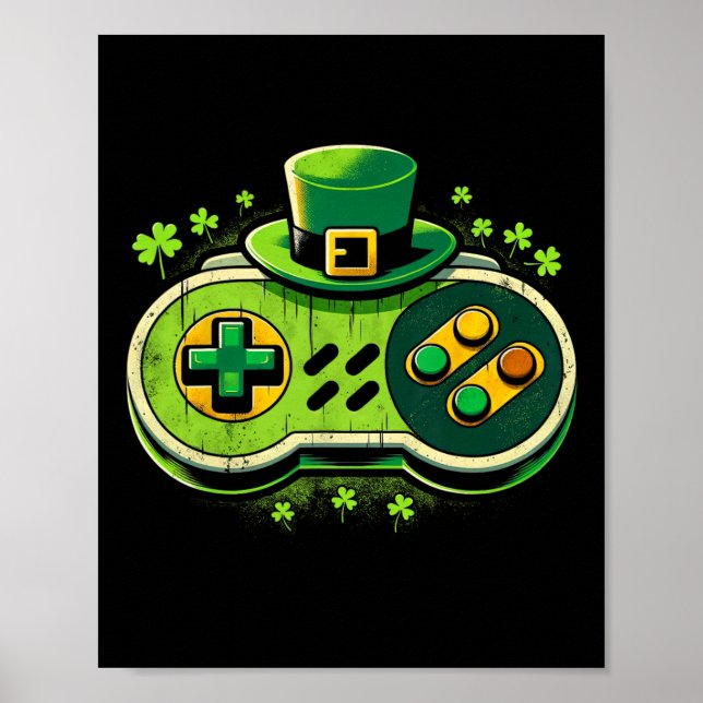 Poster Controlador de Video Game do Leprechaun St. Paddys (Frente)