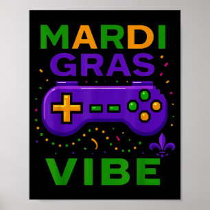 Poster Controlador de Vídeo Game Retro com Vibe de Mardi