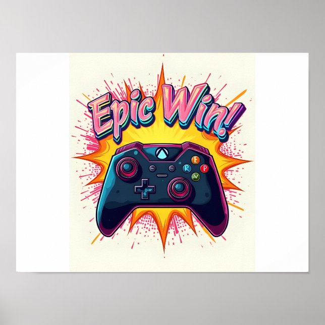 Poster Controlador Epic Win Game (Frente)