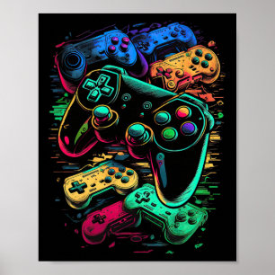 Poster Controladora de Jogos de Vídeo do Jogador de Contr
