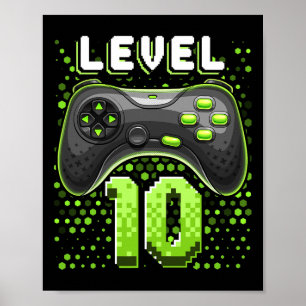 Poster Controladora de jogos de vídeo nível 10 10º jogado