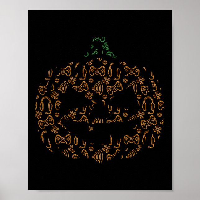 Poster Controladora de videogame Pumpkin Halloween Figuru (Frente)