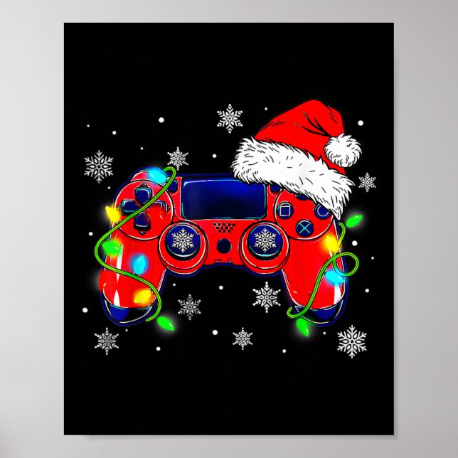 Poster Controladora de videogame Santa Hat Gamer Bo (Frente)