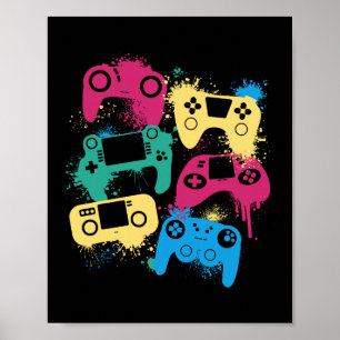 Poster Controladores De Jogo De Vídeo Tee Graphic Para Co