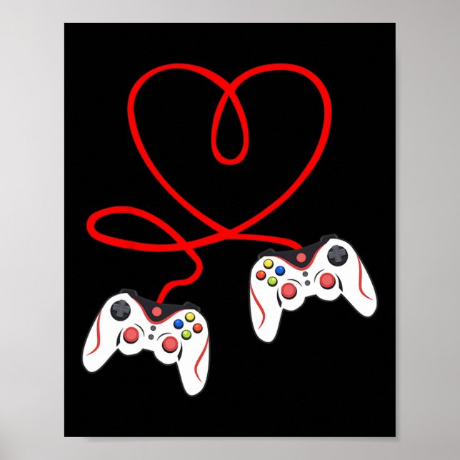 Poster Controladores de Jogo do Coração Video Jogadores J (Frente)