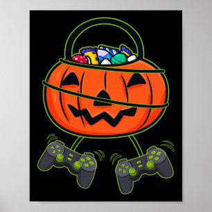 Poster Controladores Halloween Jack O Lantern Candy Baske