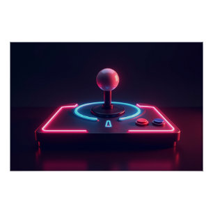 Pôster Controle de Arcade Neon