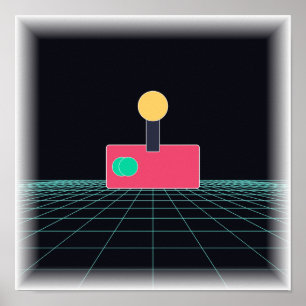 Poster Controle de Arcade Neon - Arte de Parede para Jogo