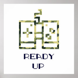 Poster Controle de Jogo de Vídeo Camuflado Pronto para Jo