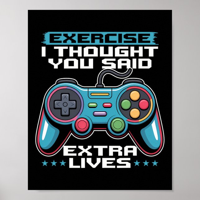 Poster Controle de Video Game para Jogador 1  (Frente)