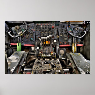 Poster Controles da cabina do piloto
