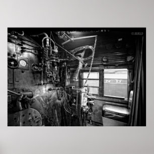Poster CONTROLES de no. 611 C. 1950 da LOCOMOTIVA de