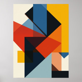 Poster Controlled Chaos Grid Geometric Abstract Art