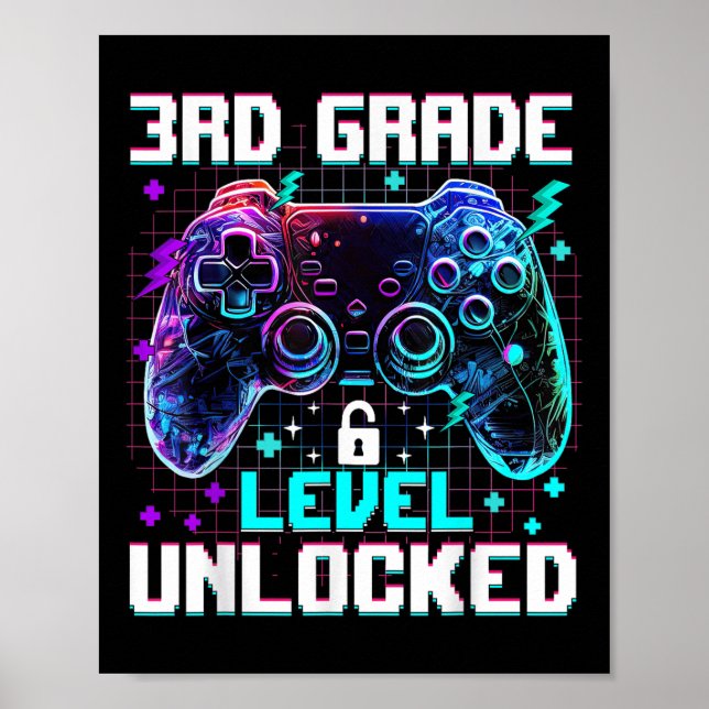 Poster Controller 3rd Grade Level Unlocked First Day Of S (Frente)