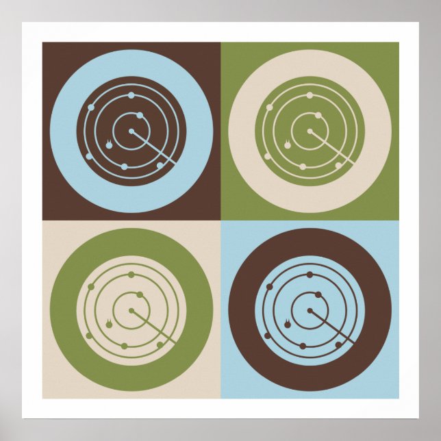 Pôster Controlo de Tráfego Aéreo na pop Art (Frente)