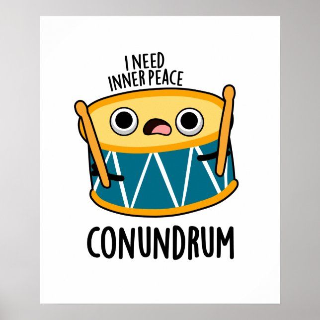 Poster Conundrum Funny Drummer Drum Pun (Frente)