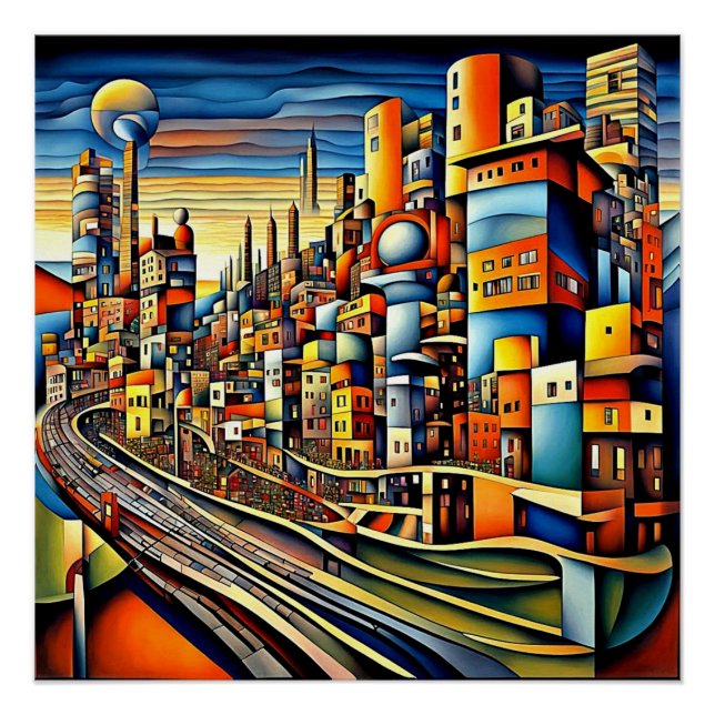 Pôster Conurbação no pôr do sol 2 (Frente)