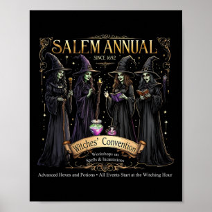 Poster Convenção das Bruxas de Salem, 1692, Halloween Vin