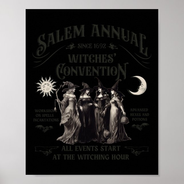 Poster Convenção das Bruxas do Halloween Salem Sin (Frente)