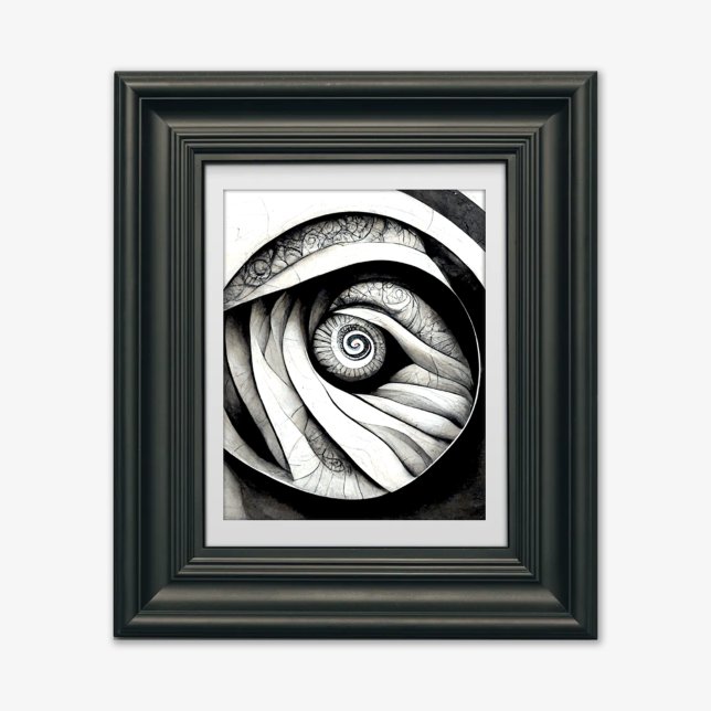 Poster Convergence - Black & White Abstract art (Criador carregado)