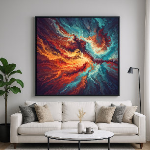 Poster Convergência - Arte Abstrata Vibrante