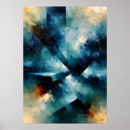 Poster Convergência Azure Shibui Textura Inspirada no Jap