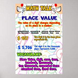 Pôster Conversa da matemática do valor de lugar = carta