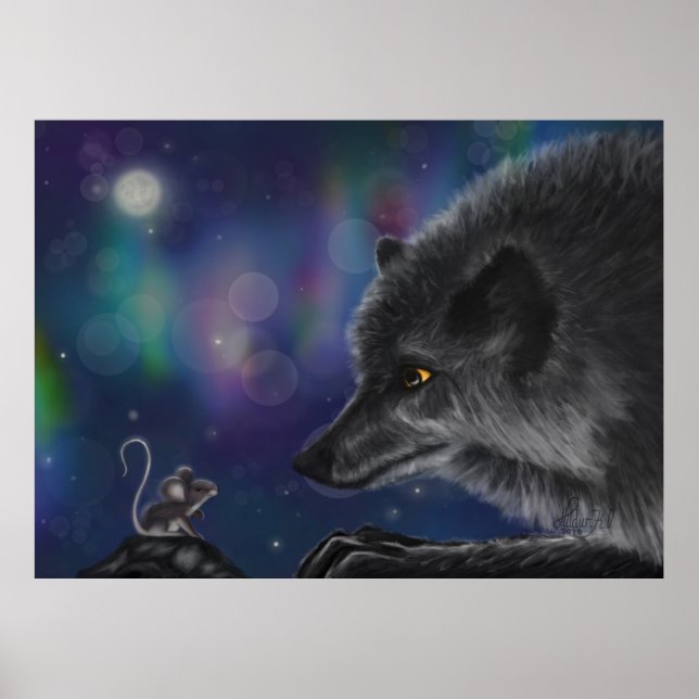 Poster Conversa Whimsical: Lobo e Rato (Frente)