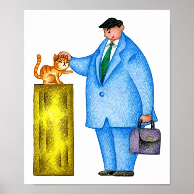 Poster Conversas com gatos. Deslocamento relaxante. (Frente)