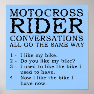 Poster Conversas de Motocross Cartaz Engraçado de Bicicle