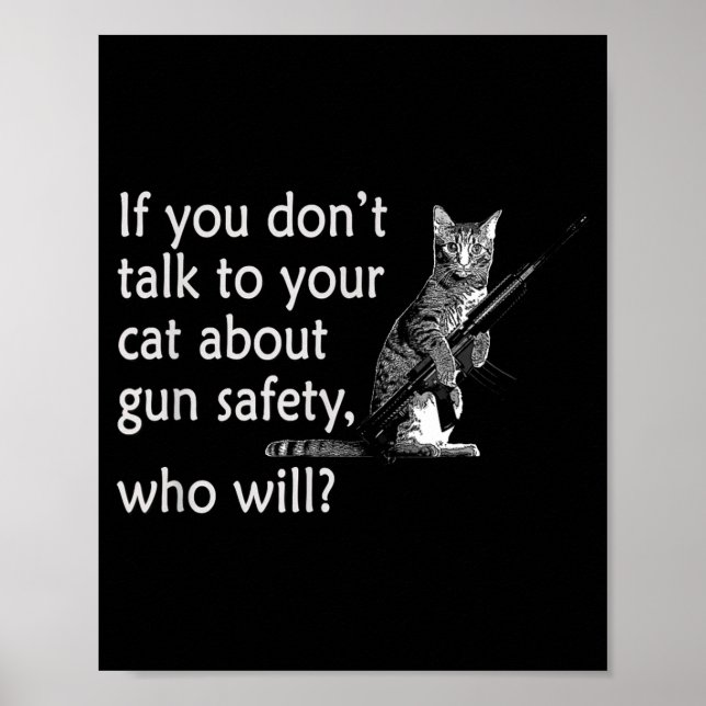 Poster Converse com seu gato sobre segurança de armas eng (Frente)