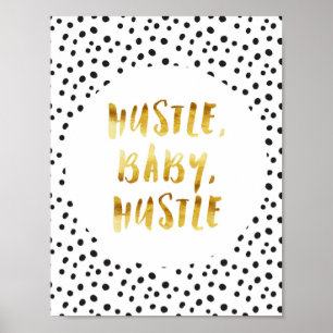 Poster Convicção, bebê, provérbio Cursive Dourado da